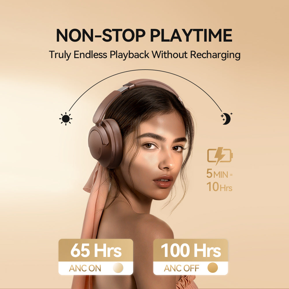 1MORE SonoFlow Pro Wireless ANC Over-Ear-Kopfhörer, Mokkabraun