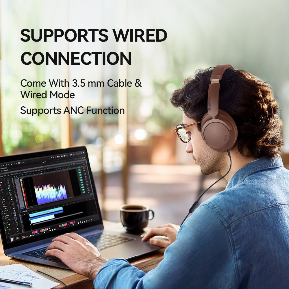 1MORE SonoFlow Pro Wireless ANC Over-Ear-Kopfhörer, Mokkabraun