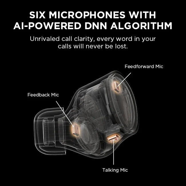 1more evo headphones-6 mics and DNN algorithm